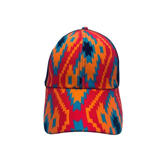 Orange Bright Aztec Baseball Cap